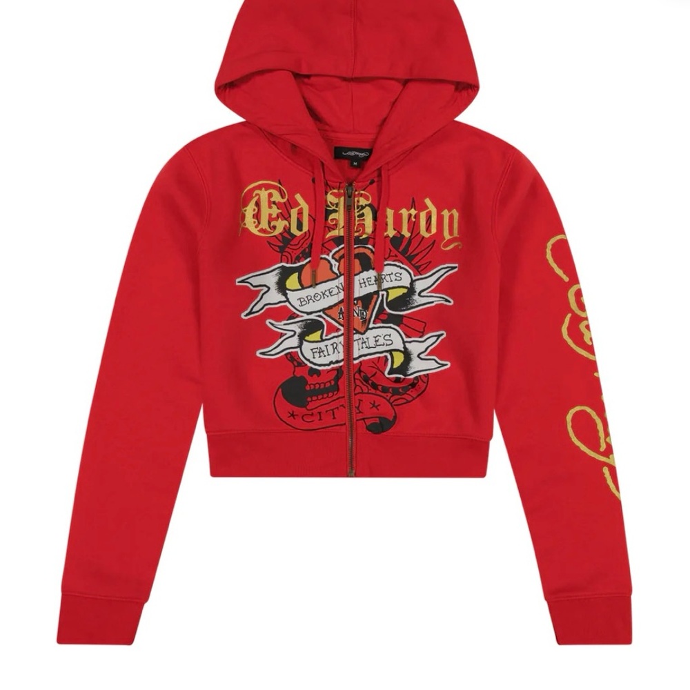 Ed Hardy Cropped Jacket Red